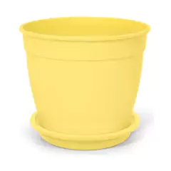 Vaso Aquarela com Prato 2,5 (1L) Amarelo NUTRIPLAN