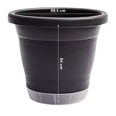 Vaso Milano Prato Anti-Dengue (M-28,5x24) Preto RIQUEPLÁS