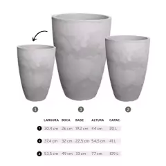 Imagem do Vaso Liso Cônico 30 (20L) Cor Cimento Queimado JAPI