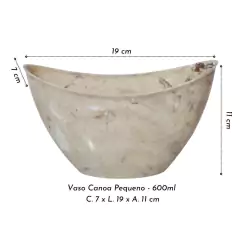 Vaso Canoa Stone P (600ML) Travertno Marmorizado INJEPLASTEC - loja online