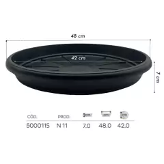 Prato para Vaso Redondo (11) Preto NUTRIPLAN - Cultiv.me