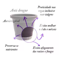 Vaso Milano Prato Anti-Dengue (G-35x30) Preto RIQUEPLÁS na internet