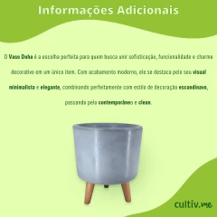 Vaso Doha Pequeno Pé Palito (22x19) Cinza ALPE E ARITANA - loja online