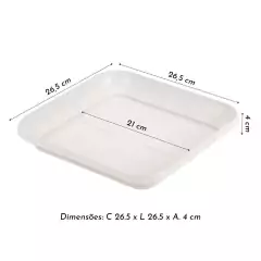 Prato para Vaso Quadrado GG Cor Mármore INJEPLASTEC - comprar online