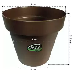 Imagem do Vaso Redondo Bari ECO (15X13) Cor Tabaco OKLA