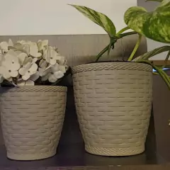 Vaso Rattan Redondo Médio (10L) Palha INJEPLASTEC - loja online