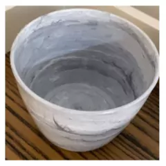 Cachepô Elegance Redondo 02 (1L) Branco Carrara NUTRIPLAN na internet