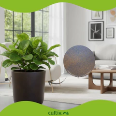 Vaso Cilindro Com Prato (37x43) Cor Café OVASO - Cultiv.me