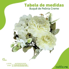 Buquê de Peônia Flor Artificial (31cm) Creme SMO - comprar online