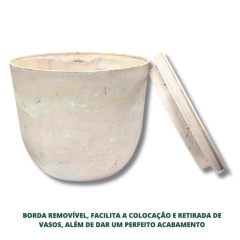 Vaso Concept Redondo N0 (2,5L) Cor Travertino JAPI - Cultiv.me