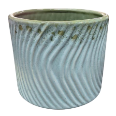 Vaso de Cerâmica Linha Mar (15) Azul Nevoa BURGUINA