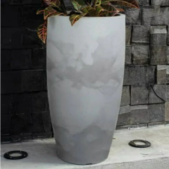 Vaso Cônico Slim Liso 33 (37L) Cor Cimento Queimado JAPI