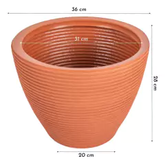 Imagem do Vaso Cone Baixo Riscato 28 (18,5L) Cor Terracota VASAP