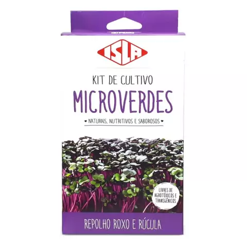 Kit de Cultivo Microverdes Repolho Roxo e Rúcula ISLA