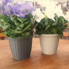 Vaso Cachepô Rattan (11X10) Cinza Taupe TOP GARDEN - comprar online