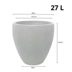Vaso Elipse Rústico 40 (27L) Cor Cimento JAPI - Cultiv.me
