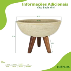 Vaso Bacia Mini (17x23) Cor Travertino ALPE E ARITANA - comprar online