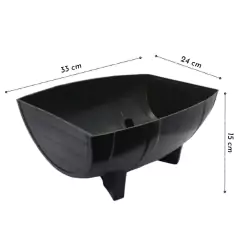 Floreira Meio Barril (33X24X15) Preta RIQUEPLÁS - comprar online