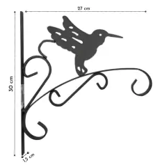 Suporte de Parede Vasos BEIJA FLOR (30cm) Preto TOP GARDEN na internet