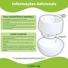 Vaso Hidropônico Babyball Cor Branca ALL GARDEN - loja online