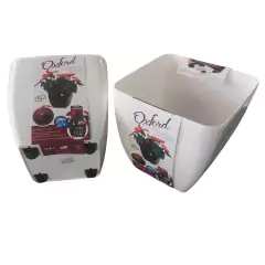 Vaso Autoirrigável Oxford com Rodas (30X30X29) Branco OKLA - comprar online