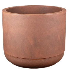 Vaso Match 35 com Prato (16L) Cor Aço Corten JAPI