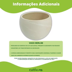 Vaso Cachepô Cerâmica Berlim (15) Cor Cimento JAPI - loja online