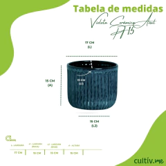 Vaso de Cerâmica Linha Violeta (15) Azul BURGUINA - comprar online