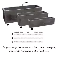 Floreira Flat 77 (39L) Cor Cimento Queimado JAPI - comprar online