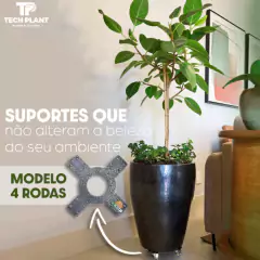 Suporte Alum. Invisível 35cm c/04 Rodas até 160kg TECH PLANT