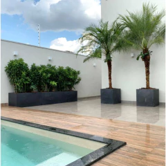 Vaso Floreira Cubo (80x20) Antique Preto VASART - Cultiv.me