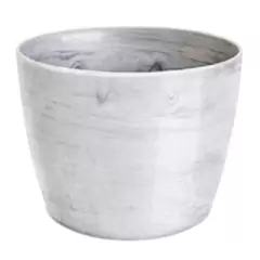 Cachepô Elegance Redondo 02 (1L) Branco Carrara NUTRIPLAN