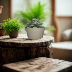 Vaso Cuia Bari Eco (10x5) Cor Cinza Taupe OKLA - loja online