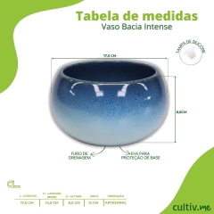 Vaso Bacia Cerâmica Intense (13) Azul Névoa BURGUINA - comprar online
