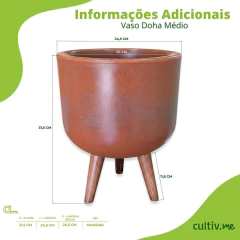 Vaso Doha Médio Pé Palito (31x25) Chocolate ALPE E ARITANA - comprar online