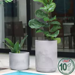 Imagem do Vaso Match 45 com Prato (88L) Cor Aço Corten JAPI