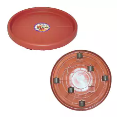 Prato Plástico 40cm c/Rodas(Suporta até 120kg)Terracota OKLA - Cultiv.me