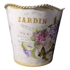 Cachepô Redondo Vintage Lata Borda Trab.(13X12) TOP GARDEN - comprar online