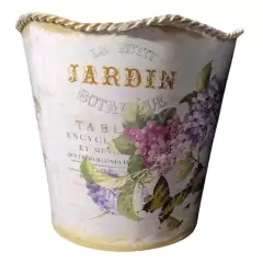 Cachepô Redondo Vintage em Lata Borda Trabalhada TOP GARDEN - comprar online