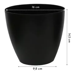 Vaso Cachepot Bagé (16x15 cm) Preto VASART - comprar online