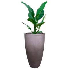 Vaso Cônico Slim Liso 33 (37L) Preto Ardosia JAPI - Cultiv.me