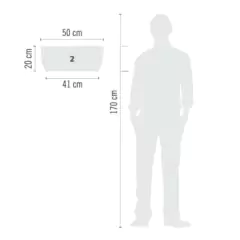 Imagem do Vaso de Parede Moderno 50 (10L) Cor Cimento JAPI