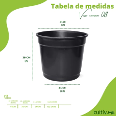 Vaso Redondo 08 (42,5L) Cor Preto NUTRIPLAN - comprar online