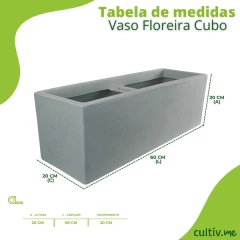 Vaso Floreira Cubo (60x20) Antique Cimento VASART - comprar online
