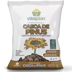 Casca de Pinus Moída Substrato (400g) VITAPLAN