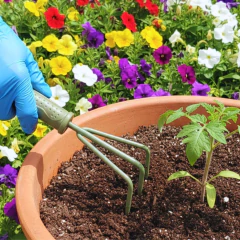 Imagem do Ancinho em Aço para Jardinagem Verde TOP GARDEN