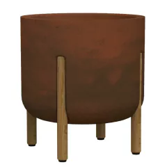 Vaso Cilíndrico Decore 33 (16L) Cor Aço Corten JAPI
