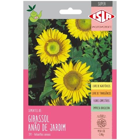 Sementes de Girassol de Jardim Anão (Amarelo) SUPER ISLA