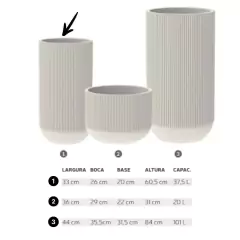 Vaso Fringe Cilíndrico 33 (37,5) Off-White JAPI - comprar online