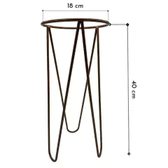 Suporte Tripé 40X18 (Bitola 6 mm) Cor Cobre JC JARDIM - comprar online